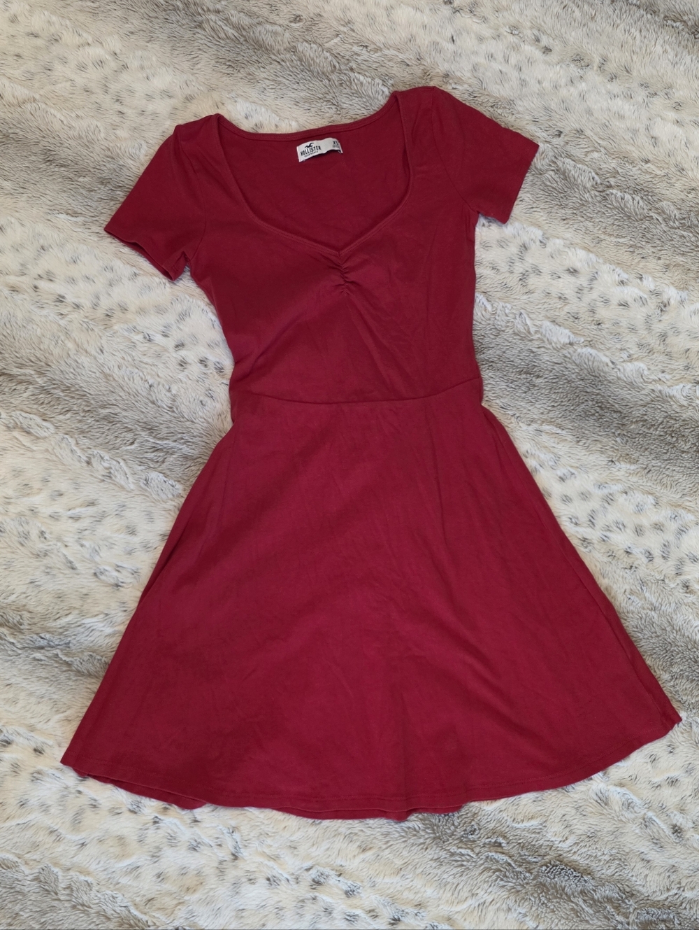 Hollister Fit & Flare Dress - Red XS